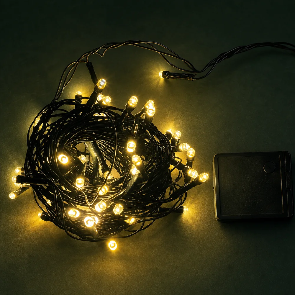 Cordão de luzes LED branco quente para decoração natalina no atacado